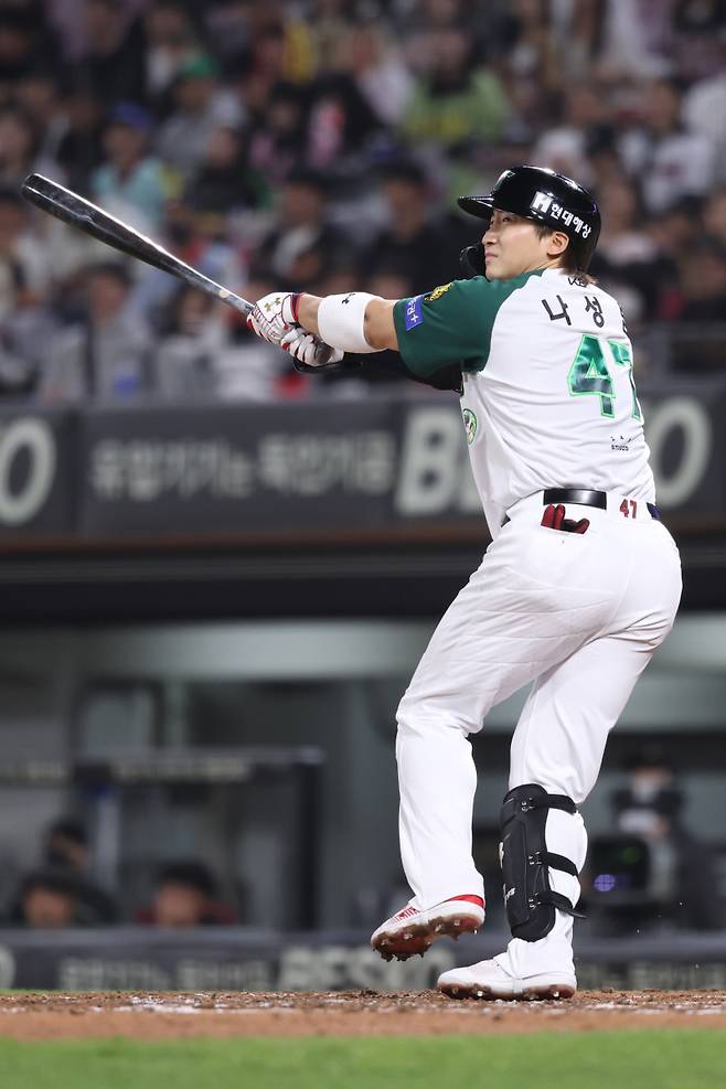17일 광주 KT전에서 타격하는 나성범의 모습. KIA 제공