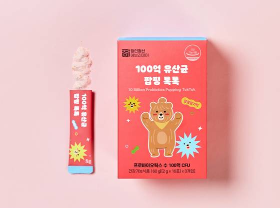 ‘장인정신 에브리데이’가 어린이 장 건강을 위한 ‘100억 유산균 팝핑 톡톡’ 신제품을 출시했다. 사진 장인정신 에브리데이
