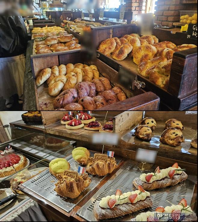 서울 강남구 압구정동 소재 베이커리 집의 진열 상태/사진=유지희 기자