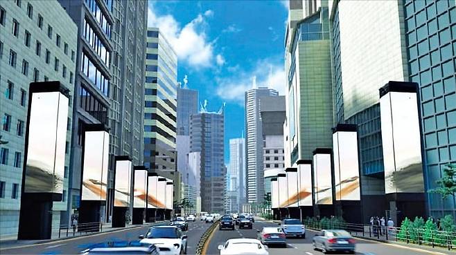 서울 중구 남대문로 대로변에 설치될 대형 미디어폴 투시도. /한경DB