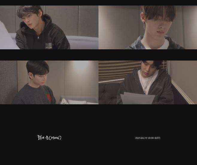 [서울=뉴시스] 그룹 '아스트로'가 2023년 세상을 떠난 멤버 문빈을 추억하는 신곡 '꿈속의 문'(Moon)을 오는 19일 발표한다. (사진=판타지오 제공) 2025.04.17 photo@newsis.com *재판매 및 DB 금지