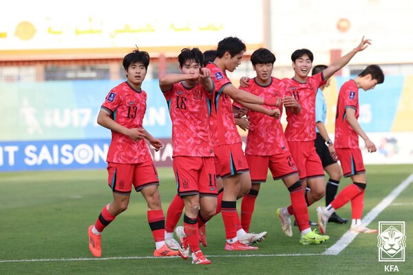 대한민국 U-17 대표팀의 오하람이 사우디아라비아와의 2025 아시아축구연맹(AFC) U-17 아시안컵 4강전에서  선제골을 기록했다. 사진┃대한축구협회