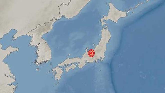 일본 나가노현 북부서 규모 5.0 지진 [기상청 제공]