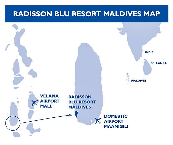 빌라 마미길리 공항에서 스피드보트 타고 도착하는 래디슨 블루. 사진제공|팜투어