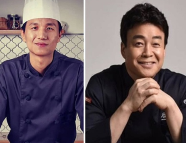 김응서 연돈 사장(왼쪽)과 백종원 더본코리아 대표. [김응서 인스타그램]