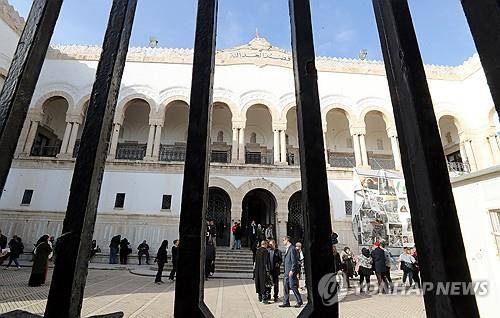 튀니지 야권 인사 재판이 열린 법정 [EPA 연합뉴스 자료사진. 재판매 및 DB 금지]