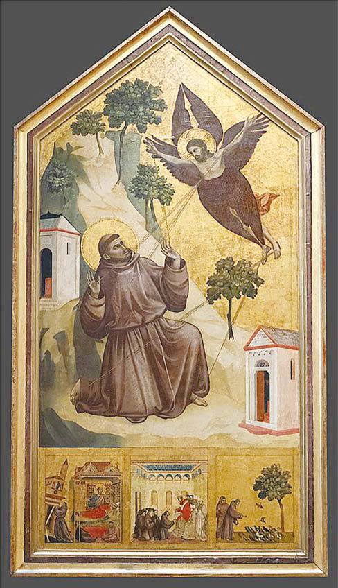 성흔을 받는 성 프란체스코, 조토, 유화, 1300년, 313×163㎝, 루브르 박물관