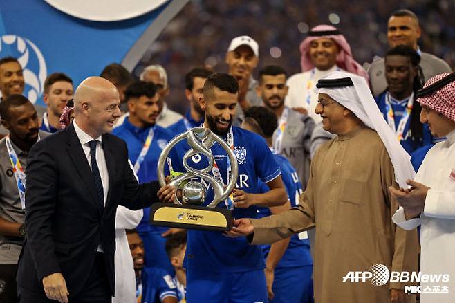 2021년 ACL 결승에서 포항 스틸러스를 꺾고 우승컵을 들어올렸던 알 힐랄. 사진=AFPBBNews=News1