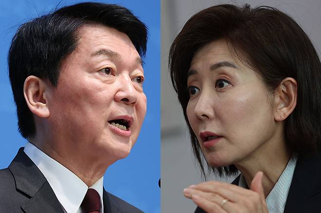 왼쪽부터 안철수, 나경원 예비후보. 연합뉴스