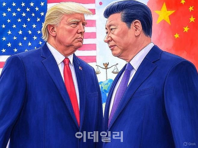 도널드 트럼프(왼쪽) 대통령과 시진핑 중국국가 주석(사진=그록3 이미지 생성)