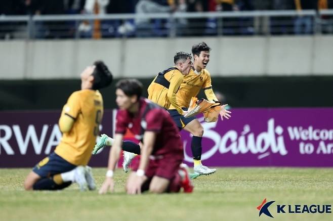 광주 FC는 ACLE 16강전에서 일본 최고의 팀 비셀 고베에 대역전승을 거뒀다. 사진=한국프로축구연맹