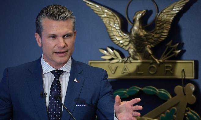 피트 헤그세스 미국 국방부 장관. AFP연합뉴스