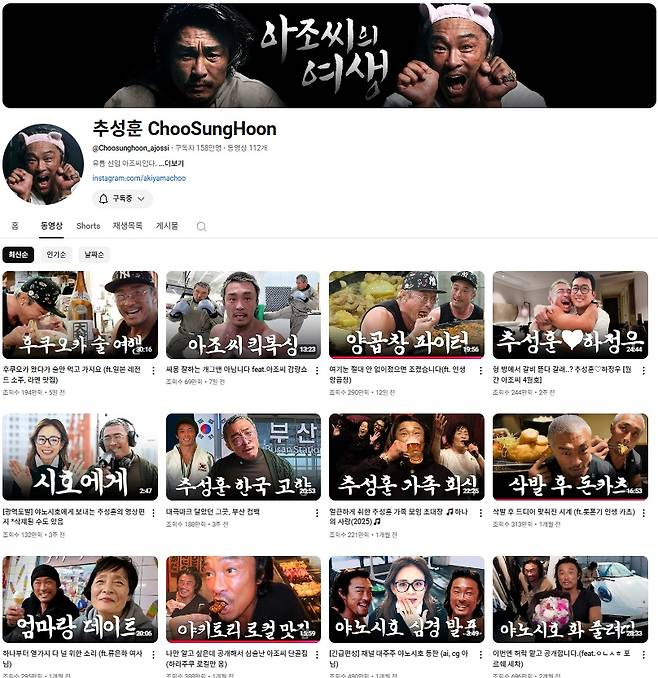 /사진=추성훈 유튜브 채널