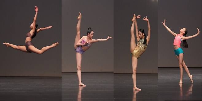 ▲ 현대무용 그랑프리 수상자. 왼쪽부터 정가은, 백윤아, 강희수, 송혜진. /사진제공=문예총