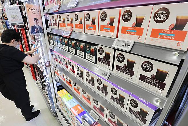 서울의 한 대형마트에 진열된 캡슐커피. (ⓒ뉴스1, 무단 전재-재배포 금지)