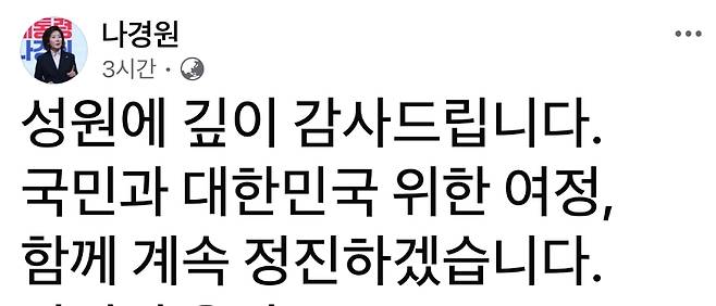 나경원 후보 페이스북 캡처