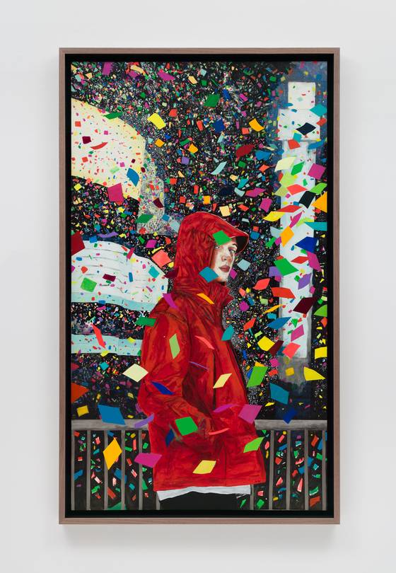 헤르난 바스, Rain, 2025, Acrylic on paper, 177.8 x 101. cm,Photo by OnArt Studio.[사진 리만머핀]