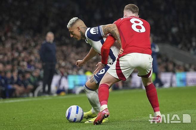 [런던=AP/뉴시스] 잉글랜드 프로축구 프리미어리그(EPL) 토트넘홋스퍼의 히샤를리송. 2025.04.21.