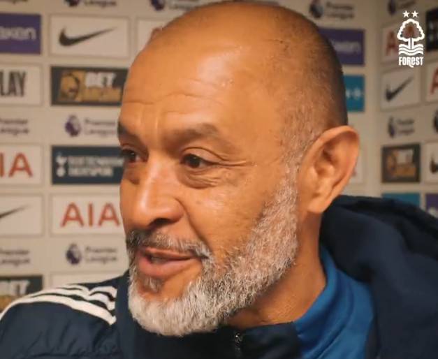 누누 에스피리투 산투 감독. /사진=노팅엄 공식 SNS 영상 갈무리