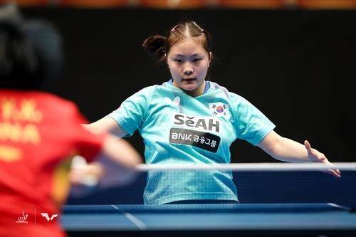 유예린의 작년 11월 세계청소년선수권 중국과 4강 장면  [ITTF 홈피 제공. 재판매 및 DB 금지]