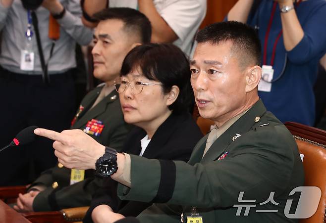 임성근 전 해병대 1사단장(오른쪽) 2024.7.19/뉴스1 ⓒ News1 이광호 기자