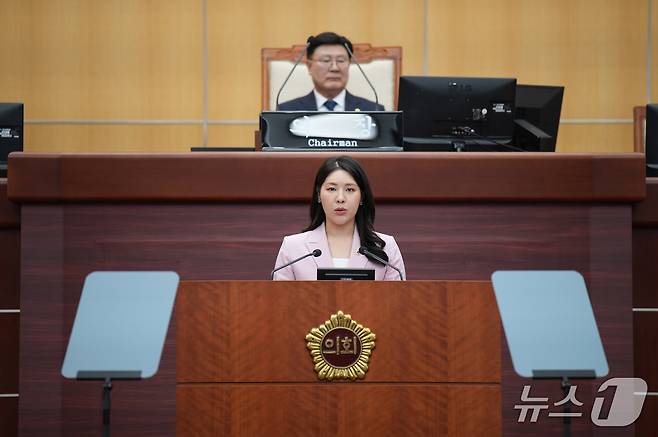 23일 김슬지 전북자치도의원이 임시회에서 5분 발언을 하고 있다.(의회제공. 재판매 및 DB금지)2025.4.23/뉴스1