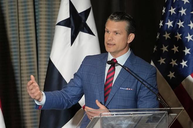 피트 헤그세스 미국 국방장관. 2025.04.10. 파나마시티=AP/뉴시스