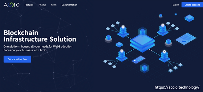부산대 블록체인 플랫폼 연구센터의 ACCIO 홈페이지.(부산대 블록체인 플랫폼 연구센터 제공)