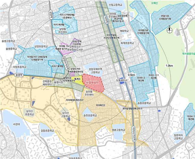 서울 강북구 미아동345-1 신통기획 대상지. 서울시 제공