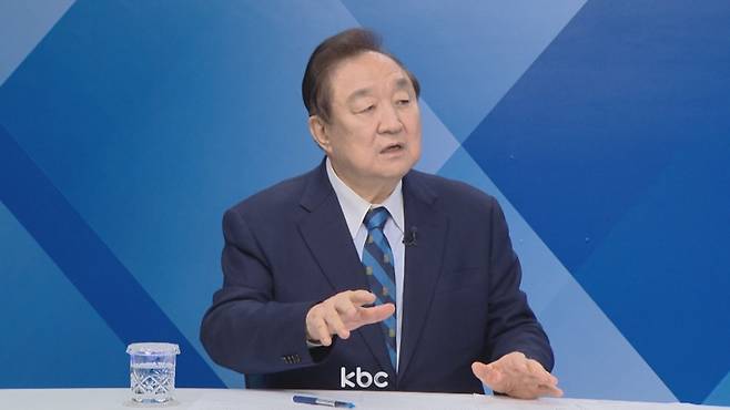▲ 23일 KBC '여의도초대석'에 출연한 정대철 대한민국헌정회 회장 