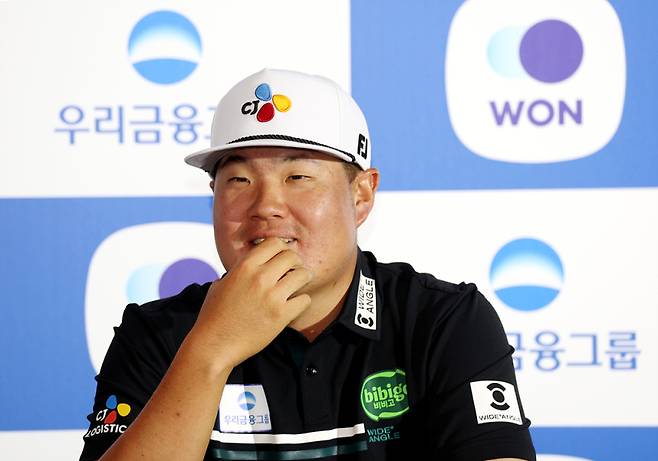 임성재가 2025 우리금융 챔피언십 개막을 하루 앞둔 23일 경기 파주 소재 서원밸리CC에서 기자회견을 하고 있다. KPGA 제공
