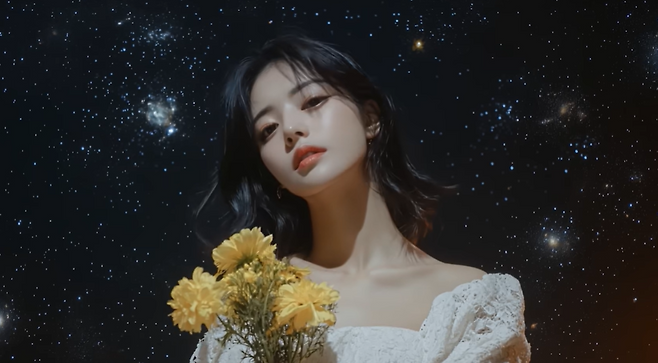 이터니티 ‘WEN MOON’ 뮤직비디오 속 멤버 ‘초롱’.[ETRI 제공]