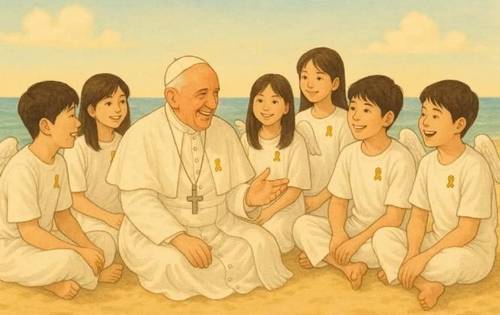 세월호 참사 희생자 위로하는 교황 [인스타그램 캡처. 재판매 및 DB 금지]