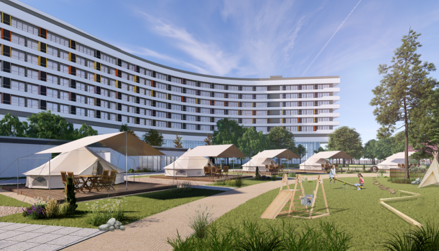 롯데호텔앤리조트 김해에는 야외공간에 글램핑과 바비큐를 동시에 즐길 수 있는 공간이 조성돼 있다. 롯데백화점 제공