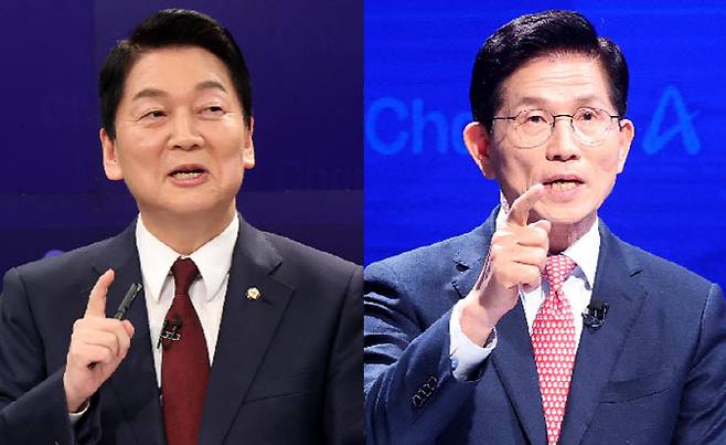 민의힘 대선 2차 경선 진출자인 안철수(왼쪽), 김문수 후보 (사진=국회사진기자단)
