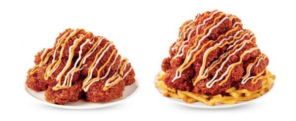 맘스터치 '핫치즈빅싸이순살', '핫치즈빅싸이순살맥스'. 맘스터치