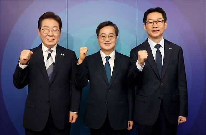 이재명·김동연·김경수 더불어민주당 21대 대선 경선 후보(사진 왼쪽부터) ⓒ국회사진취재단