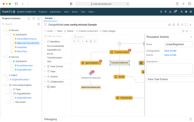 밴티크의 AI를 이용한 기술 지원 플랫폼. 밴티크 제공