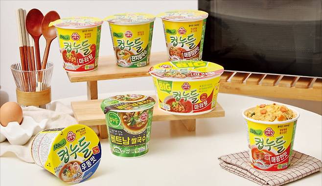 녹두·감자 전분을 사용해 칼로리를 낮춘 오뚜기의 컵누들 라인업.   오뚜기 제공