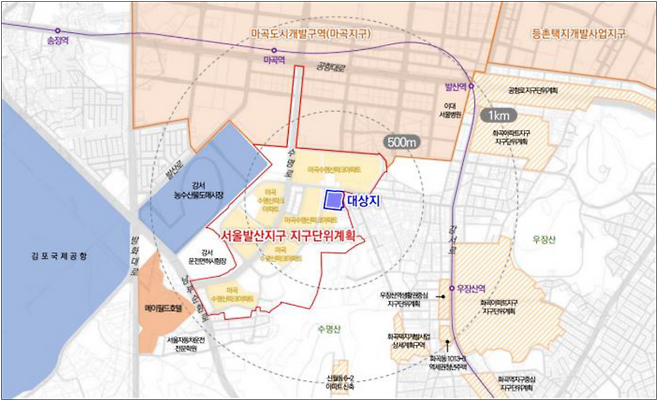 내발산동 743번지 서울발산지구 위치도. [서울시]