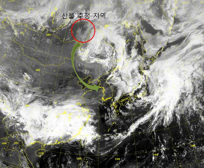 러시아 산불 연기 유입 [기상청 제공, 연합뉴스TV 제작]