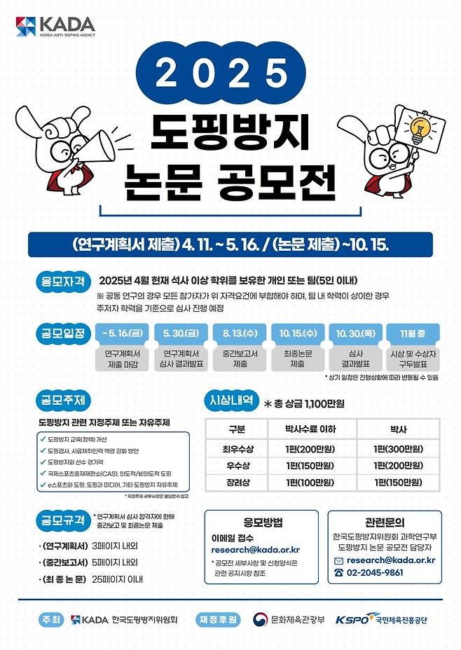 2025 도핑방지 공모전 안내 포스터 ⓒ한국도핑방지위원회