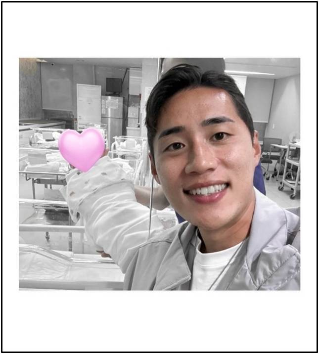 득남한 포항스틸러스 한찬희. /사진=포항스틸러스 SNS