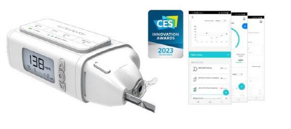 2023년 국제전자제품 박람회에서 혁신상을 받은 라메디텍의 레이저 채혈기 ‘핸디레이 시리즈’. (사진=라메디텍)