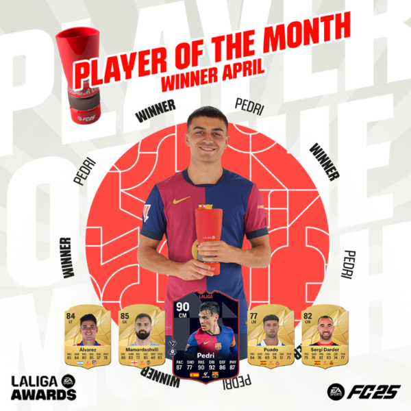 라리가 4월의 선수가 된 FC 바르셀로나 미드필더 페드리 곤살레스. 사진┃라리가 사무국