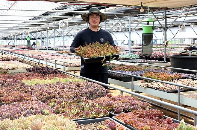 청년농업인 대상 수상한 사계농원 노광명씨 [김형우 촬영]