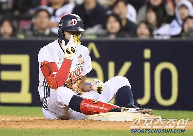 단 한 번의 타석. 김민석이 많이 아쉬워했다.
