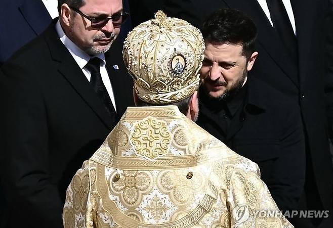 교황 장례식에 참석한 젤렌스키 우크라이나 대통령.ⓒAFP/연합뉴스