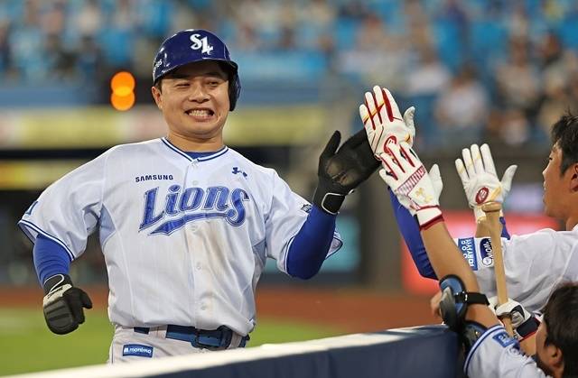 김헌곤이 26일 대구 NC전에서 기뻐하고 있다. 사진=삼성 제공