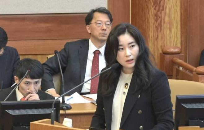 윤석열 전 대통령의 헌법재판소 탄핵심판에 변호인단으로 참석한&nbsp;김계리 변호사. 헌법재판소 제공